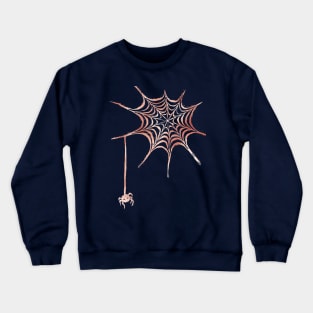 Rose gold spider in spiderweb Crewneck Sweatshirt